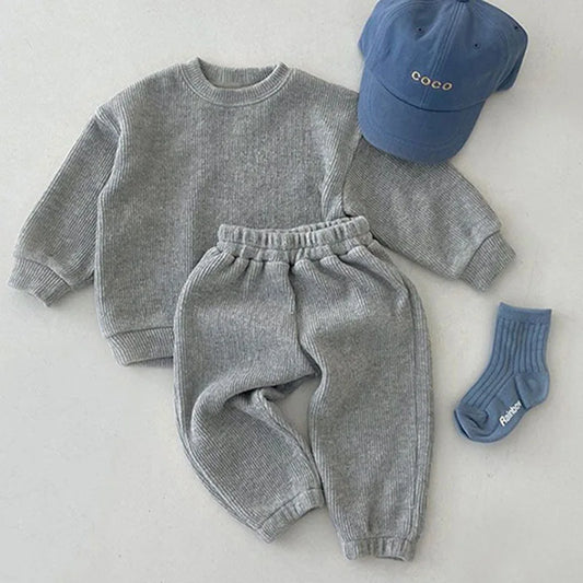 Infant Baby Boys Girls Clothes Suit Long Sleeved Cotton Solid T-shirt+Pants Spring Autumn Toddler Baby Boys Girl Clothing Set