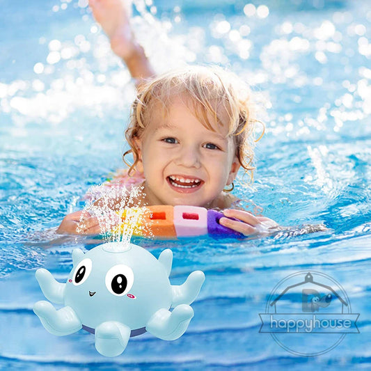 Baby Bath Toys Spray Water Shower Swim Pool Bathing Toys for Kids Electric Whale Bath Ball with Light Music LED Light Baby Toys