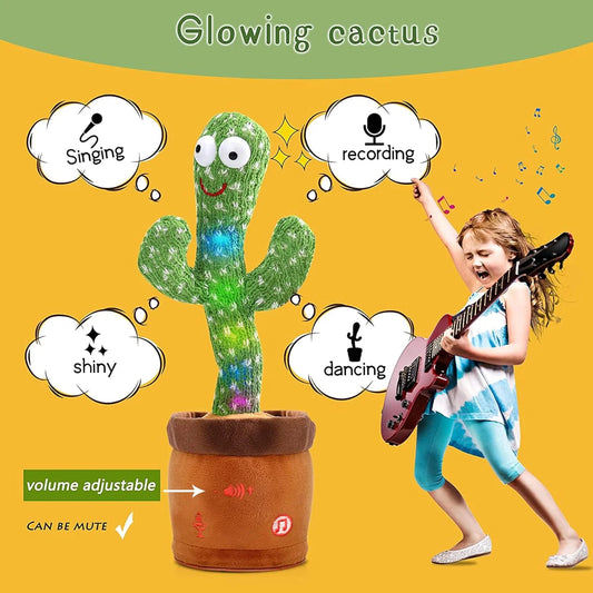 New Dancing Cactus Talking Cactus Baby Toys Sing 120pcs Music Songs Recording Repeats What You say Presents for Kids
